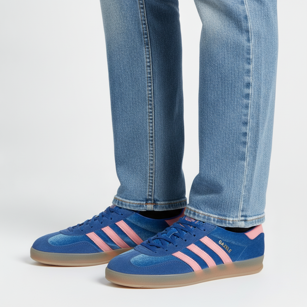 Adidas Gazelle Sneakers – Blue & Pink Low-Top Trainers | footmaxldn