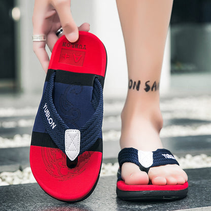 Mens Flip Flops Non-slip Beach - FOOTMAX