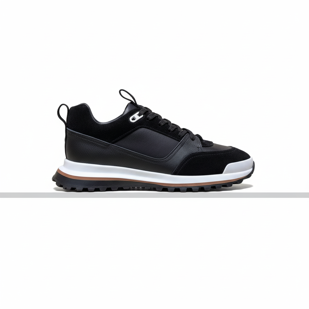 footmaxldn Men's Leather Dad Sneakers | Casual Lace-Up Shoes - footmaxldn
