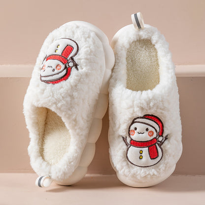 Mens Slippers Winter Indoor Warm Plush Thick-Soled Anti-slip - FOOTMAX