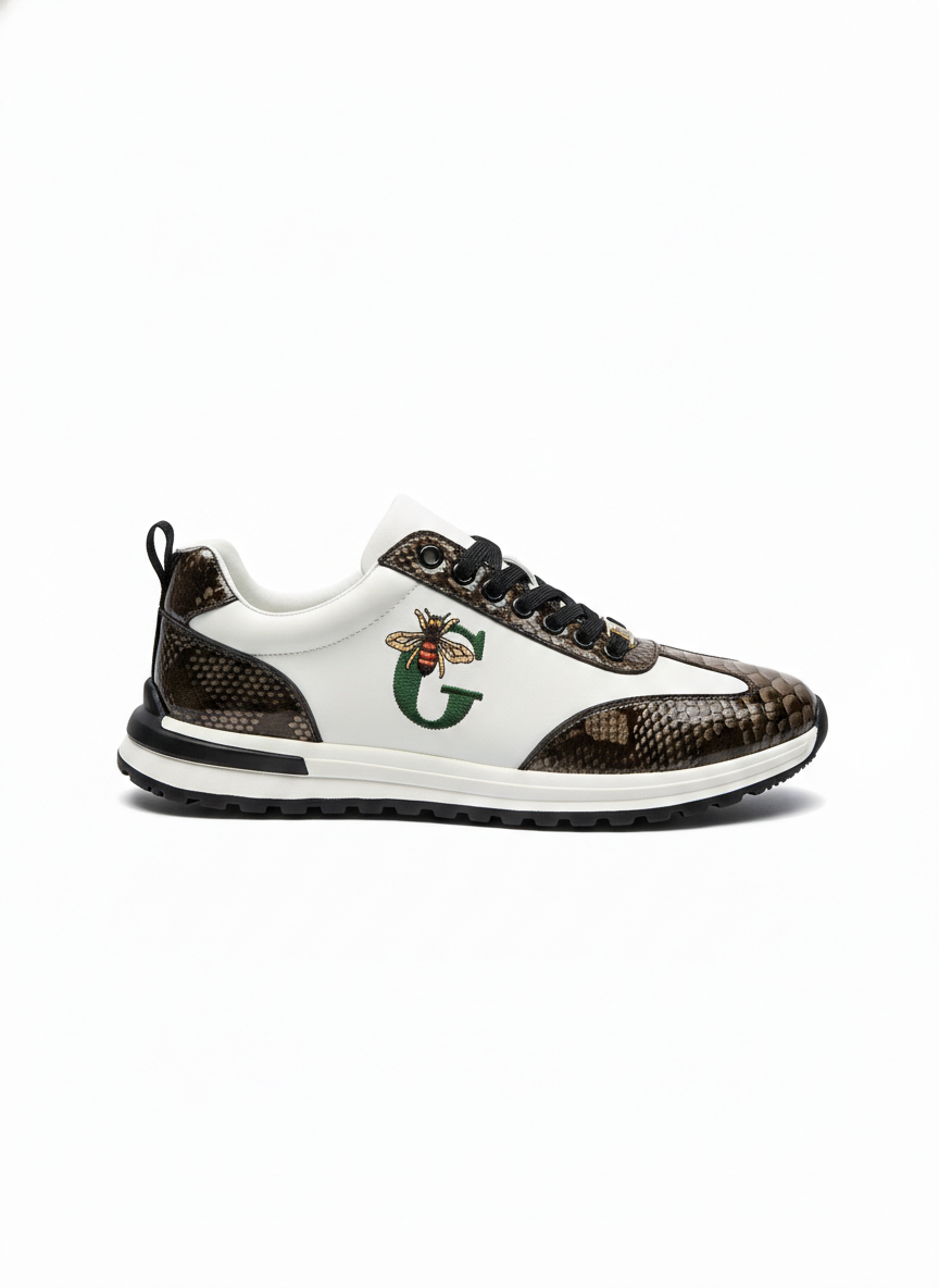 Men's Luxury Leather Sneakers - Footmaxldn Designer Casual Shoes - footmaxldn