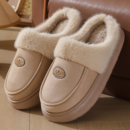 Mens Slippers Casual Warm Suede - FOOTMAX
