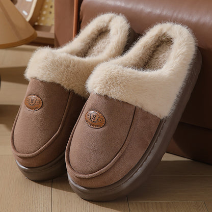 Mens Slippers Casual Warm Suede - FOOTMAX