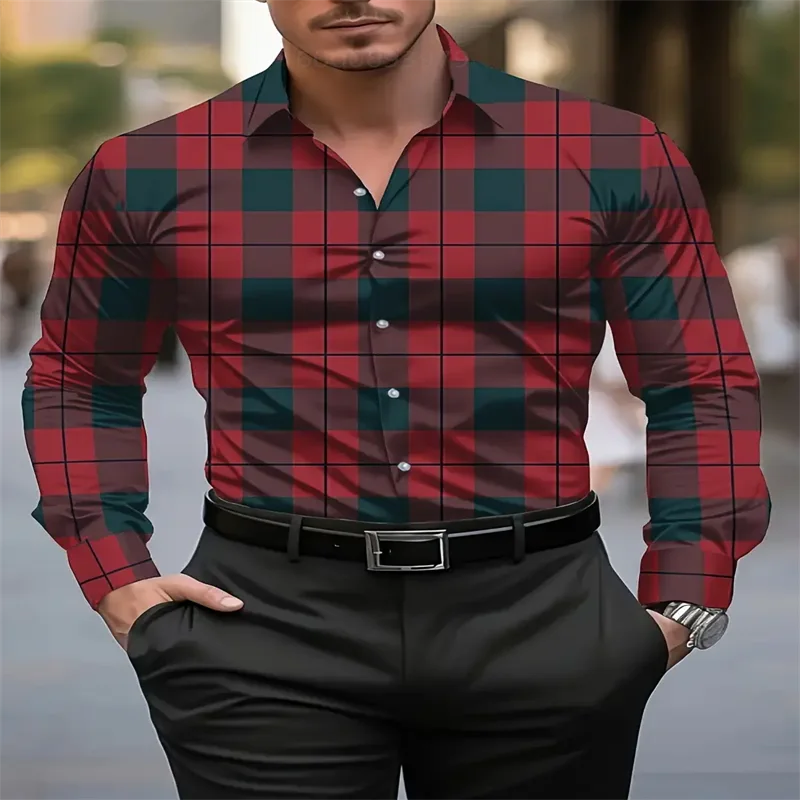 Men's Striped Long Sleeve Shirt - Summer Casual Beach Shirt by Footmax