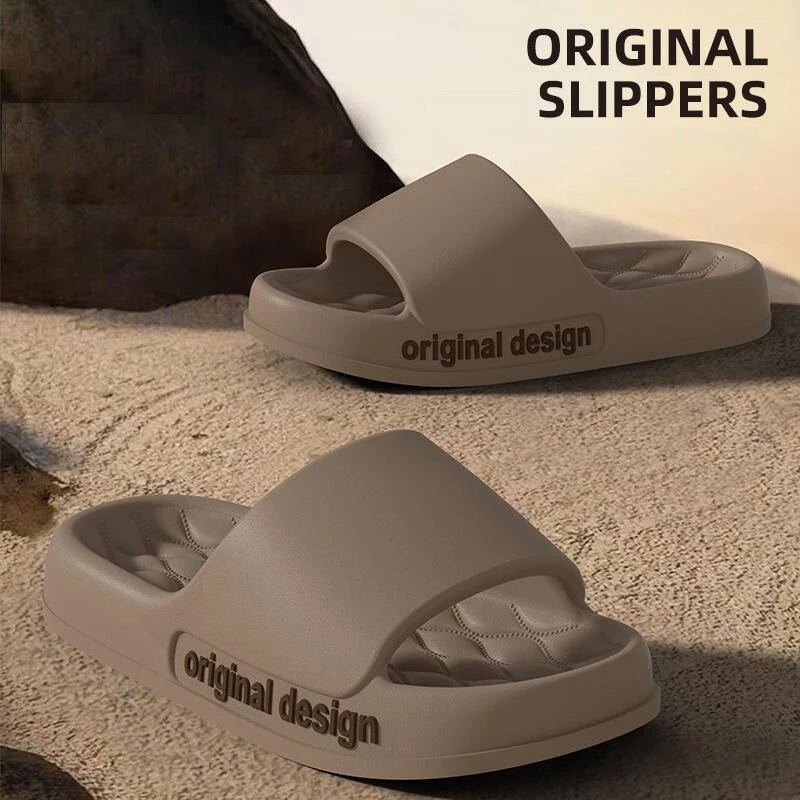 FootMax Men's Anti-Slip Beach Slides - Ultra Light Summer Slippers - footmaxldn