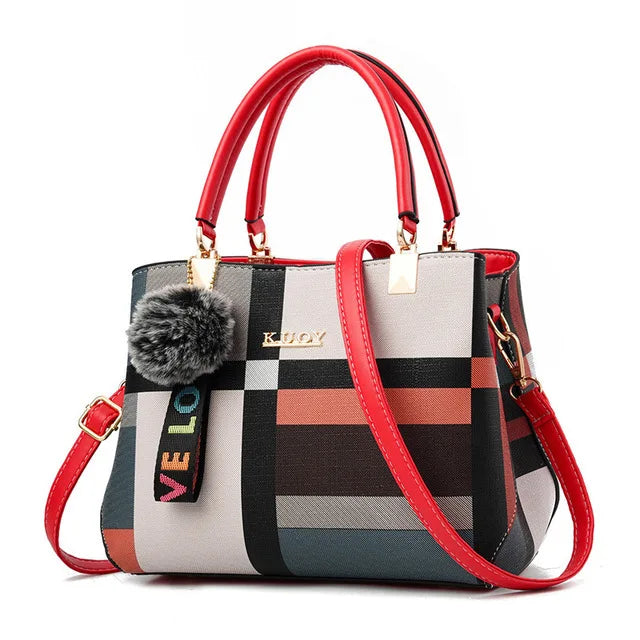Yogodlns New Luxury Handbag Women Stitching Wild Messenger Bags Designer Brand Plaid Shoulder Bag Female Ladies Totes - footmaxldn