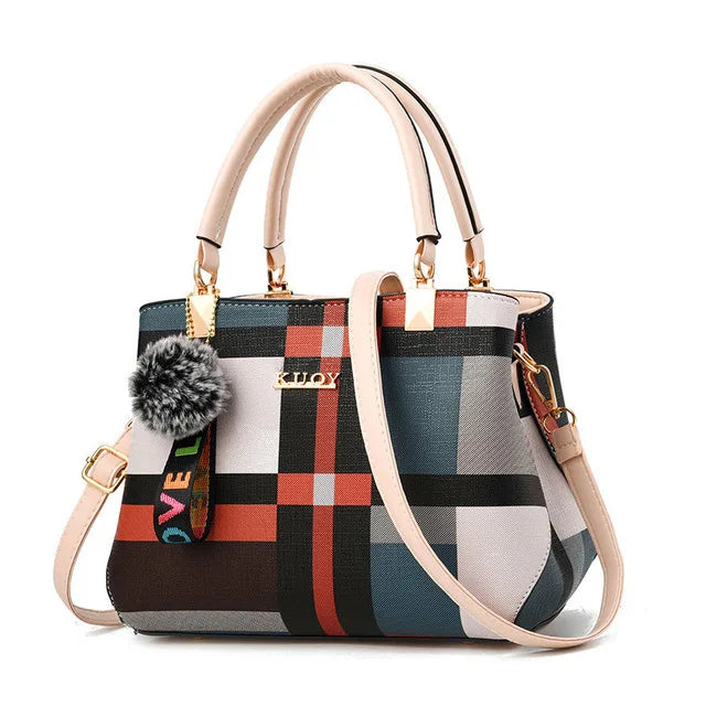 Yogodlns New Luxury Handbag Women Stitching Wild Messenger Bags Designer Brand Plaid Shoulder Bag Female Ladies Totes - footmaxldn