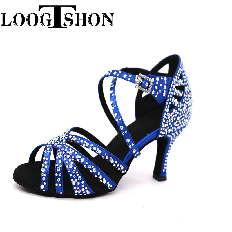 Loogtshon Women Dance Boots For Ladies High Heel Flannel Ballroom Modern Dance Shoes RED Gilrs Soft Sole Bachata Salsa - footmaxldn