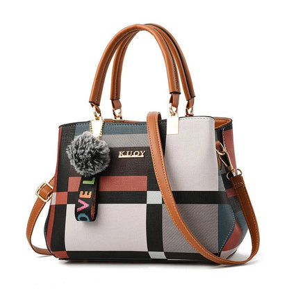 Yogodlns New Luxury Handbag Women Stitching Wild Messenger Bags Designer Brand Plaid Shoulder Bag Female Ladies Totes - footmaxldn