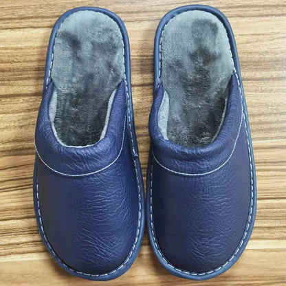 Men's Leather Slippers - Premium Bedroom Slides | Footmax - footmaxldn