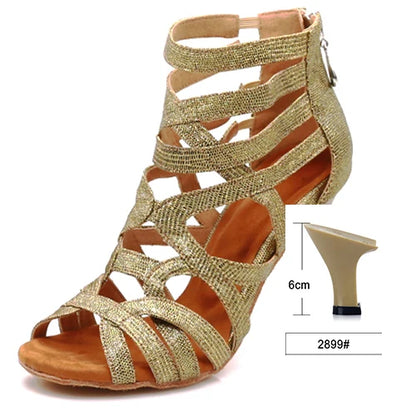 Footmaxldn Women's Glitter Latin Dance Shoes