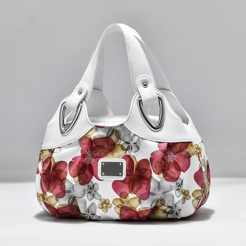 Luxury Flower Design Top-handle Ladies Handbag Women Shoulder Bags PU Leather Messenger Purse Bag Female Tote sac a main - footmaxldn