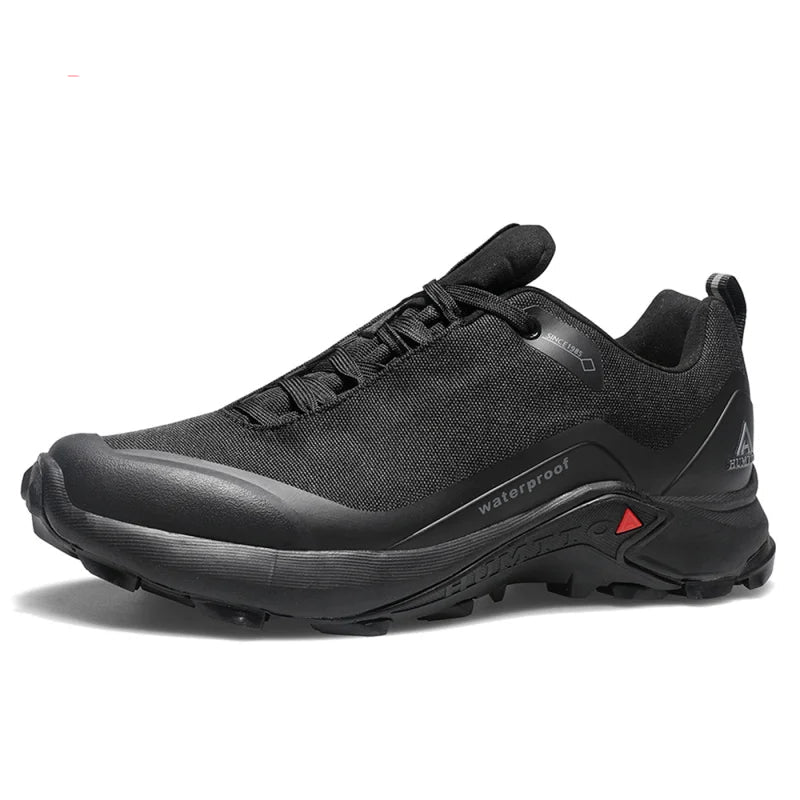 Black hiking shoe with 'HUMTTO' branding on a white background