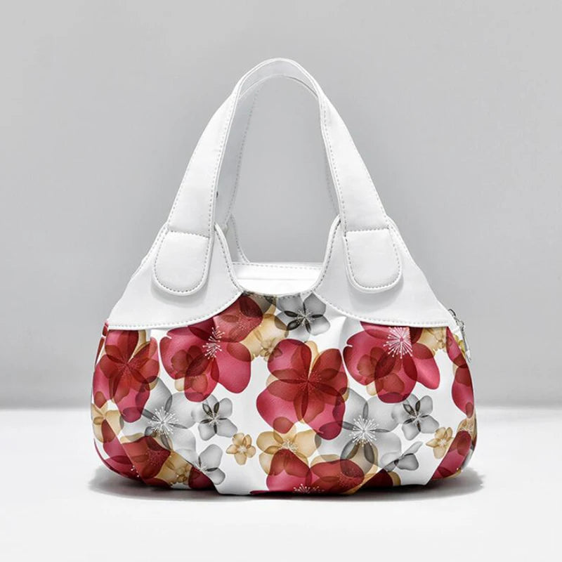Luxury Flower Design Top-handle Ladies Handbag Women Shoulder Bags PU Leather Messenger Purse Bag Female Tote sac a main - footmaxldn