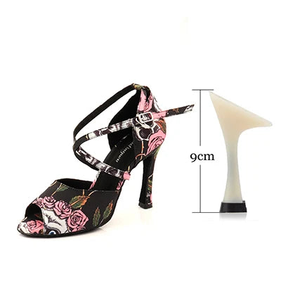 Footmaxldn Women’s Skull Print Latin Dance Shoes