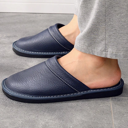 Men's Leather Slippers - Premium Bedroom Slides | Footmax - footmaxldn