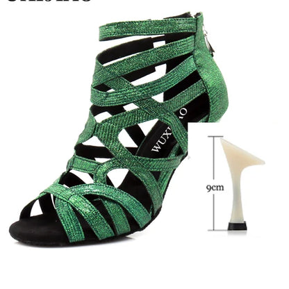 Footmaxldn Women's Glitter Latin Dance Shoes