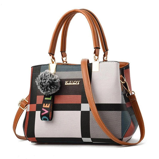 Yogodlns New Luxury Handbag Women Stitching Wild Messenger Bags Designer Brand Plaid Shoulder Bag Female Ladies Totes - footmaxldn