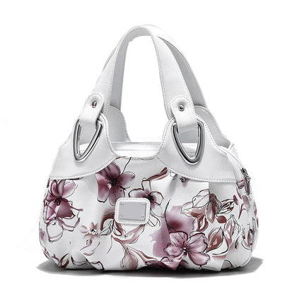 Luxury Flower Design Top-handle Ladies Handbag Women Shoulder Bags PU Leather Messenger Purse Bag Female Tote sac a main - footmaxldn