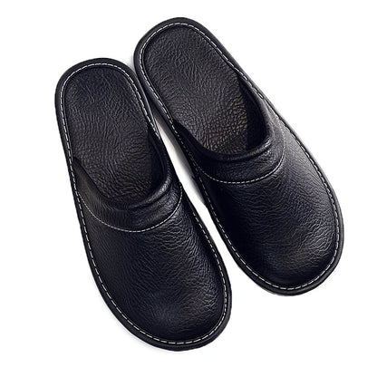 Men's Leather Slippers - Premium Bedroom Slides | Footmax - footmaxldn