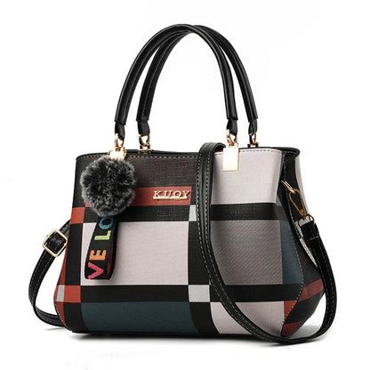 Yogodlns New Luxury Handbag Women Stitching Wild Messenger Bags Designer Brand Plaid Shoulder Bag Female Ladies Totes - footmaxldn