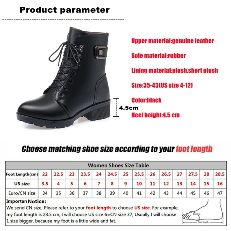 Women's Genuine Leather Ankle Boots | Footmaxldn