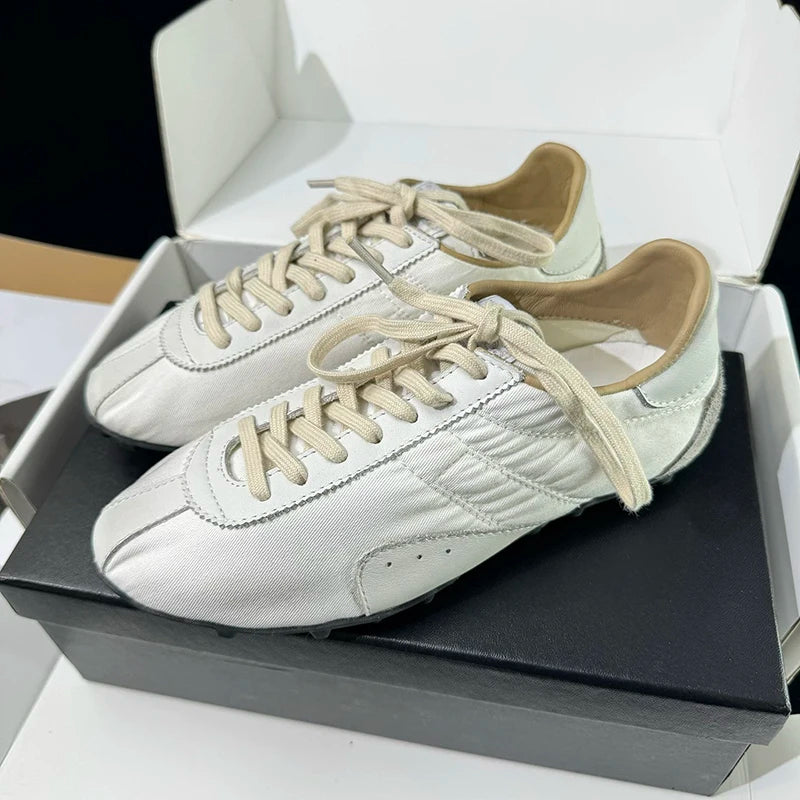 Footmaxldn Genuine Leather Lace-Up Casual Shoes