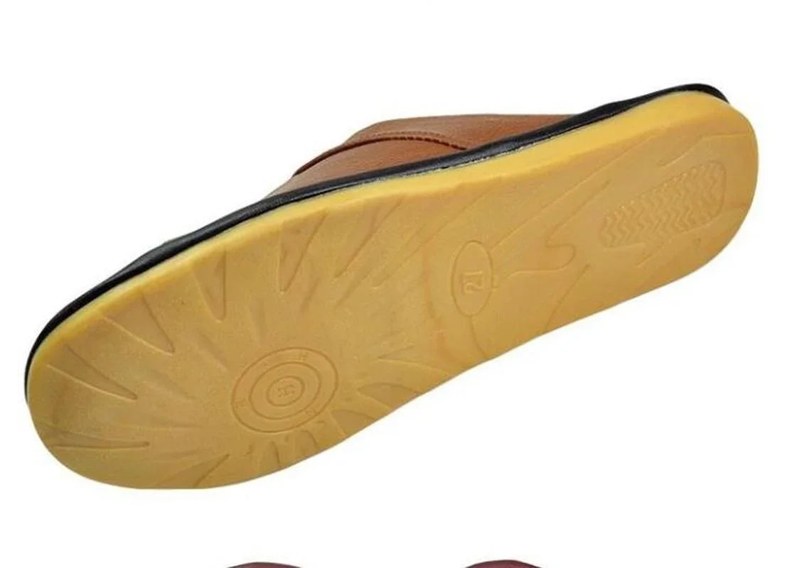Men's Split Leather Indoor Slippers | Footmaxldn