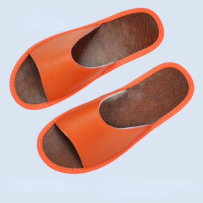 Genuine Leather Slide Sandals – Soft Insole, Non-Slip Sole | Footmaxldn