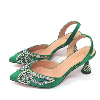 Footmax Yellow Bowknot Pointed Toe High Heel Sandals & Bag Set - Women's Elegant Shoes - footmaxldn