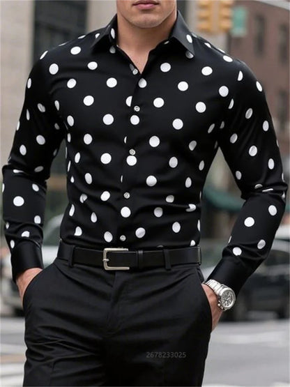 Men’s Spotted Long-Sleeve Shirt | Footmaxldn