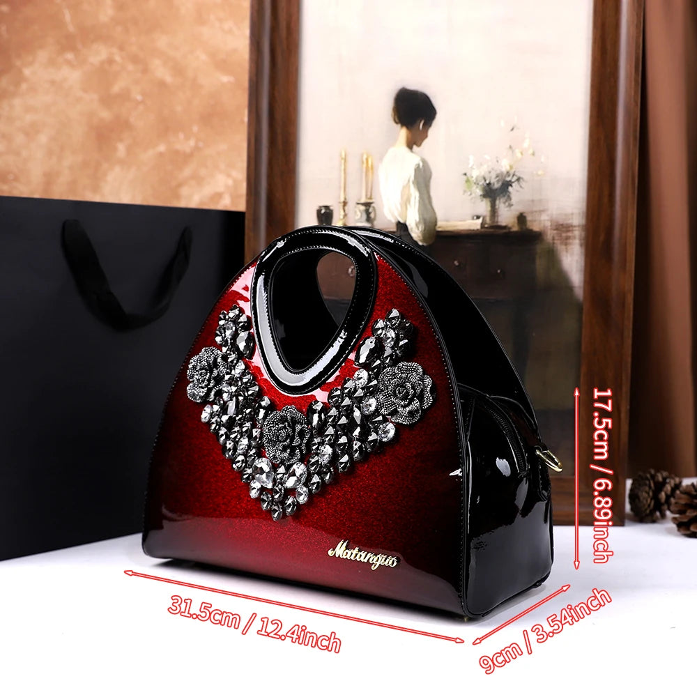 Footmax Diamond Embellished Dumpling Bag - Women's Crossbody Shoulder Handbag 2025