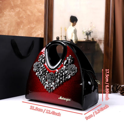 Footmax Diamond Embellished Dumpling Bag - Women's Crossbody Shoulder Handbag 2025