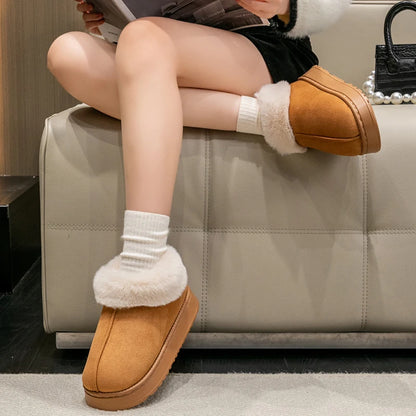 Womens Slippers Boots Fluffy Plush - FOOTMAX