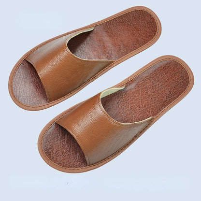 Genuine Leather Slide Sandals – Soft Insole, Non-Slip Sole | Footmaxldn