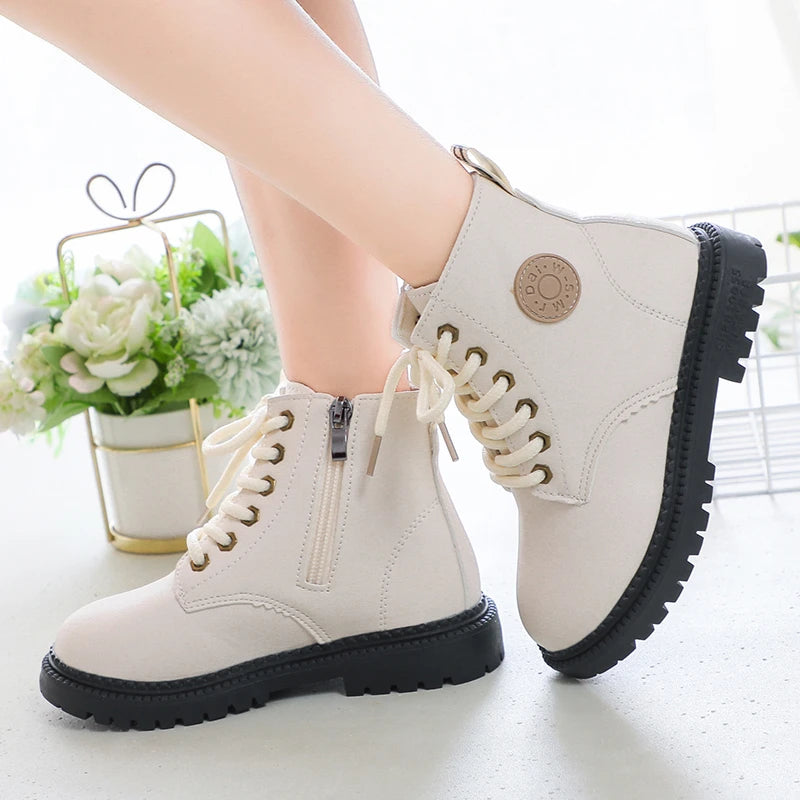 Children's Boots For Boys Girls Fashion Kids Ankle Snow Boots Rubber Outsole Autumn Winter Warm Classic For Toddlers Big Kids - footmaxldn