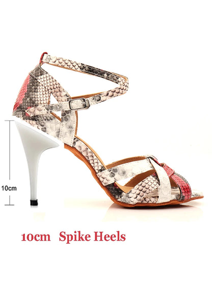 Women's Snake-Print Latin Dance Shoes | Footmaxldn