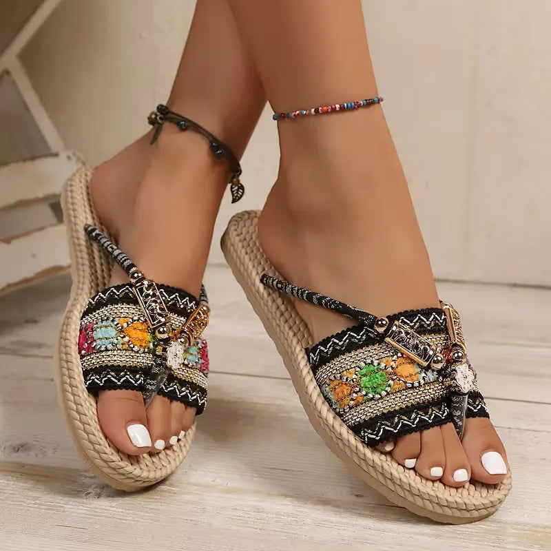2026 Summer New Women's Flat Sandals Outdoor Toeless Fashion Lightweight Casual Slides - footmaxldn