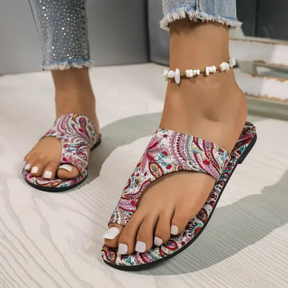 2025 Summer New Women's Sandals Correct Toes Outdoor Casual Open Toe Flat Shoes Plus Size Women's Sports Flip flops - footmaxldn