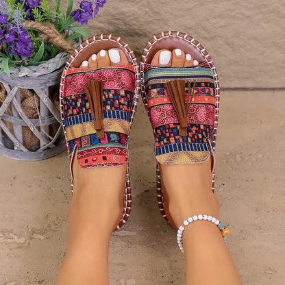 Women Slippers Summer Casual Beach Holiday Slippers New Fashion Fringe Outdoor Flat Shoes Open Toe Sandals for Women - footmaxldn