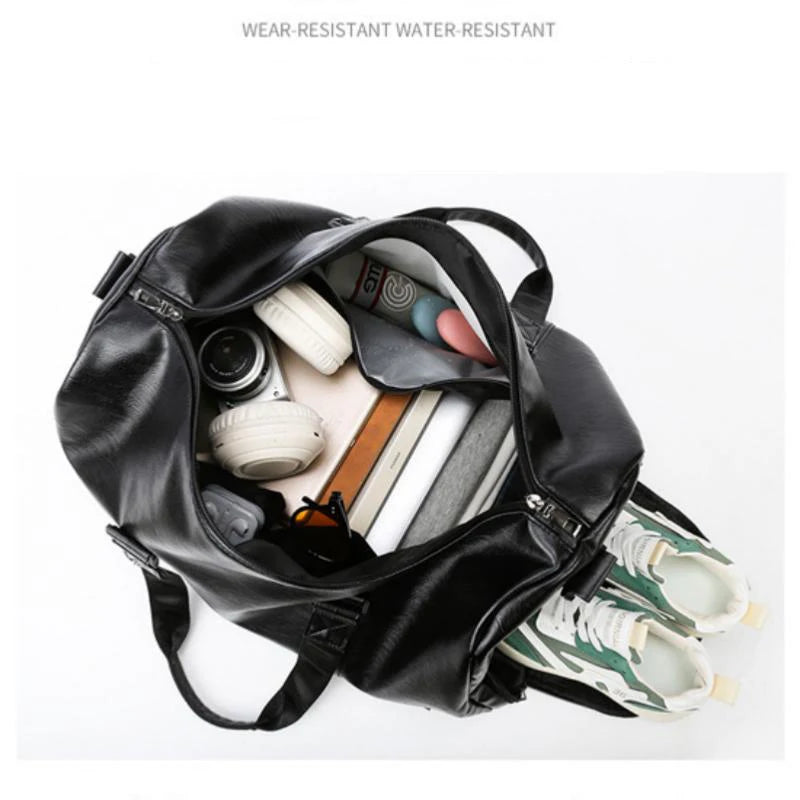 Golf Boston Bag Golf Clothing Bags Travel Business Handbag Large-capacity Crossbody Handbag Soft PU Leather Sports Fitness Gifts - footmaxldn