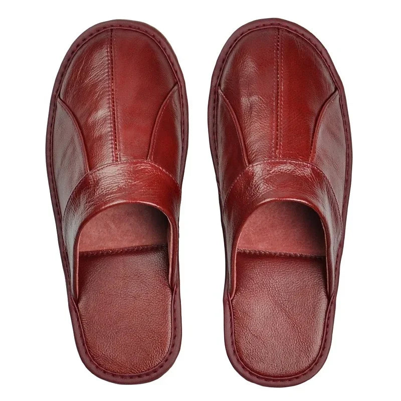 Men's Split Leather Indoor Slippers | Footmaxldn