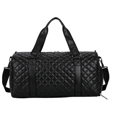 Footmax Women's PU Leather Gym Duffle Bag - Travel Tote with Shoe Compartment 20-35L - footmaxldn