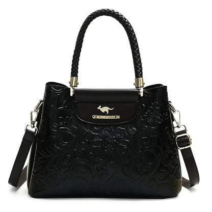 Large Capaci Leather Handbag Women's Bag 2025 New Cowhide Single oulder Bag Retro Ethnic Sle Mom Bag Crossbody Bag