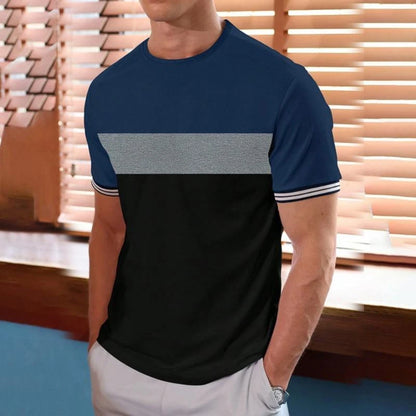 Footmaxldn Men's Striped Crew Neck T-Shirt