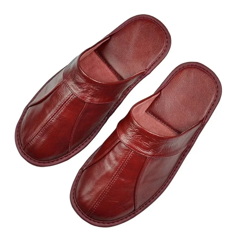 Men's Split Leather Indoor Slippers | Footmaxldn