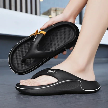 Men Platform Flip Flops Summer Thick Soft Sole EVA Slippers Outdoor Beach Sandals Anti-Slip Cloud Cushion Bathroom Slides Shoes - footmaxldn