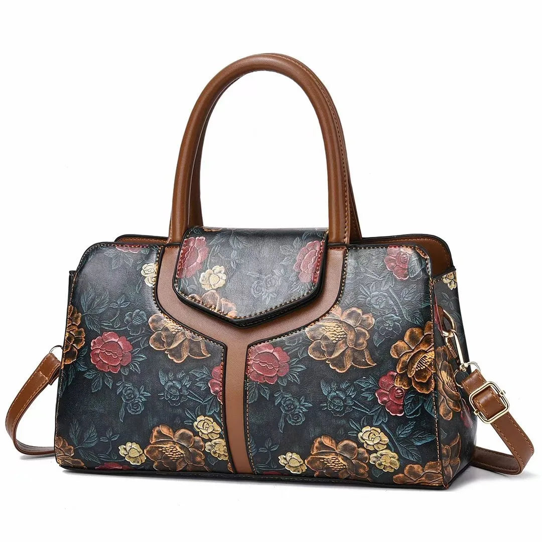 2024 New Retro Print Boston Pillow Bag Large Capacity One Shoulder Handheld Crossbody Bag High Quality Luxury Women's Handbag - footmaxldn
