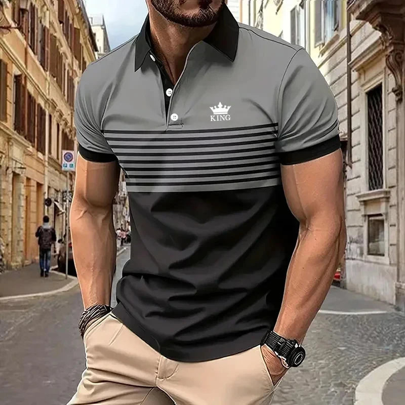 Footmax Men's Business Summer Polo Shirt - Classic Short Sleeve Lightweight Sports Jersey - footmaxldn