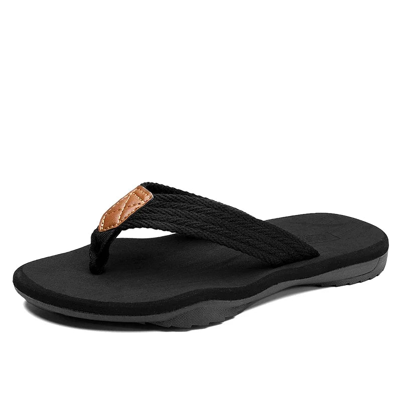 FootMax Men's Beach Flip Flops - Casual Summer Sandals Non-Slip Flat Slippers - footmaxldn